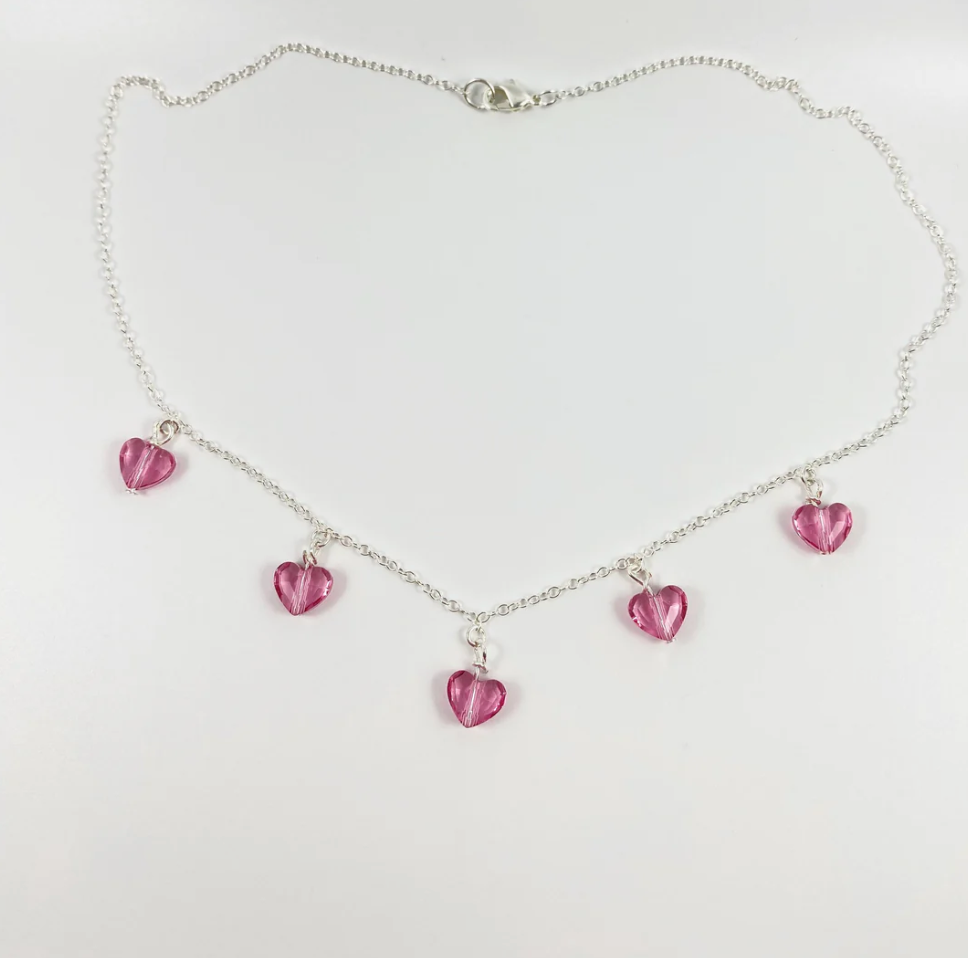 crystal heart necklaces