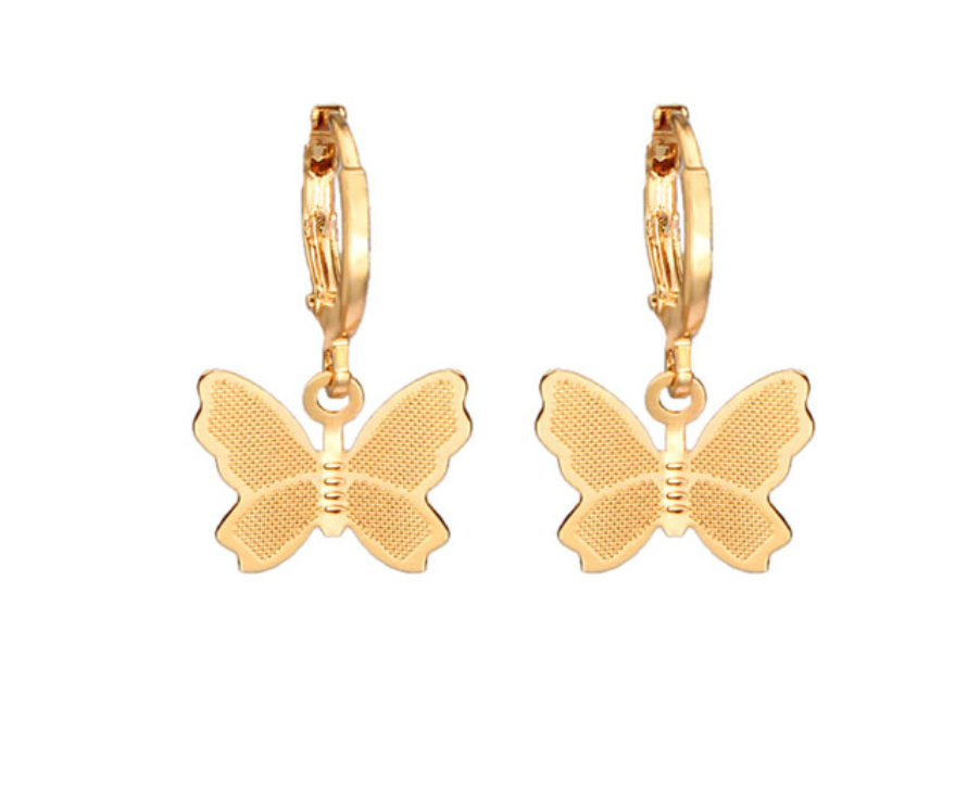 Gold Butterfly Huggy Hoop Earrings, our gold-plated Butterfly Huggy Hoop Earrings add a delicate, sparkling touch to any outfit. Their petite design 