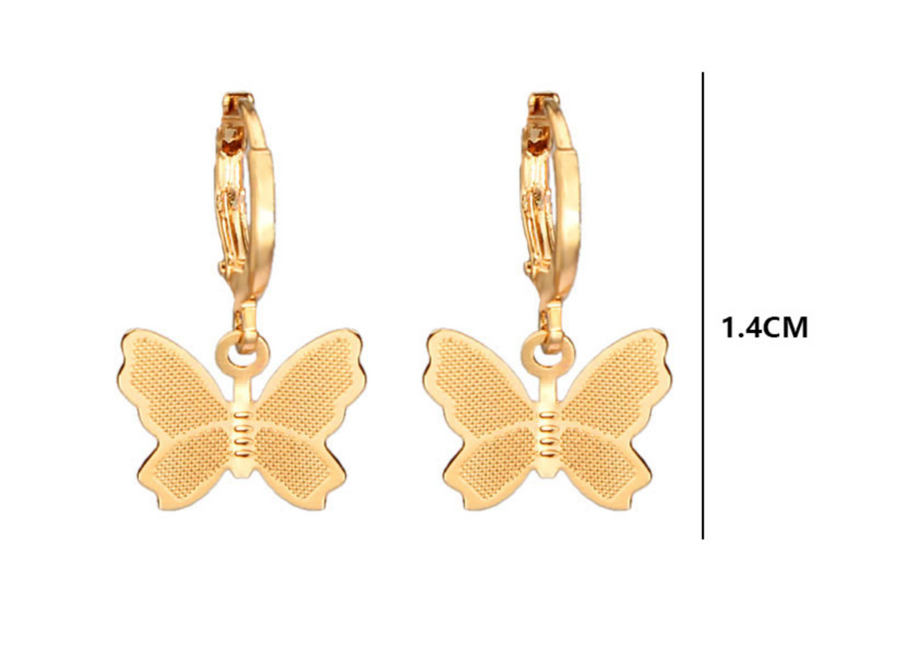 Gold Butterfly Huggy Hoop Earrings, our gold-plated Butterfly Huggy Hoop Earrings add a delicate, sparkling touch to any outfit. Their petite design 