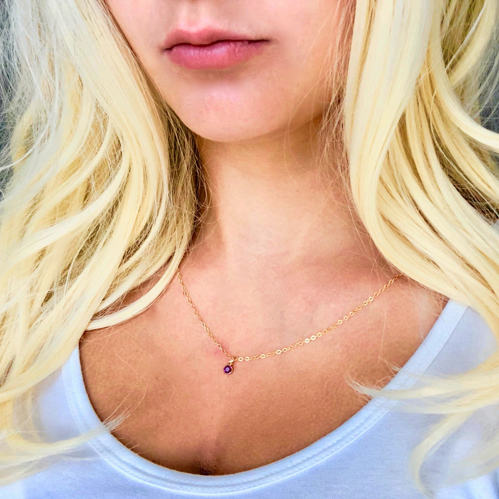 February Birthstone Necklace - AR TodayCharm Jewelry Company