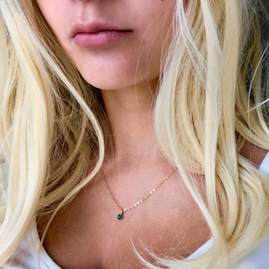 May Birthstone Necklace - AR TodayCharm Jewelry Company